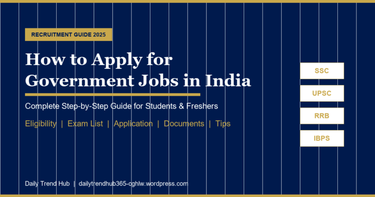 How to apply for government jobs in India — step-by-step guide for students and freshers
