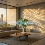 A minimalist modern living space demonstrating ambient computing where technology is integrated invisibly into the architecture.A minimalist modern living space demonstrating ambient computing where technology is integrated invisibly into the architecture.