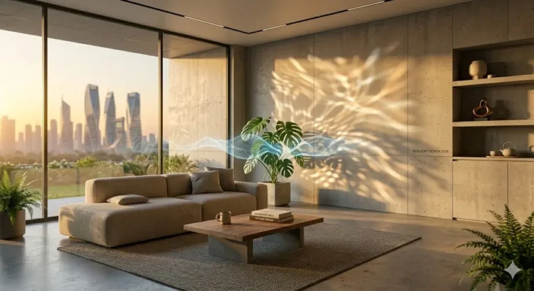 A minimalist modern living space demonstrating ambient computing where technology is integrated invisibly into the architecture.A minimalist modern living space demonstrating ambient computing where technology is integrated invisibly into the architecture.